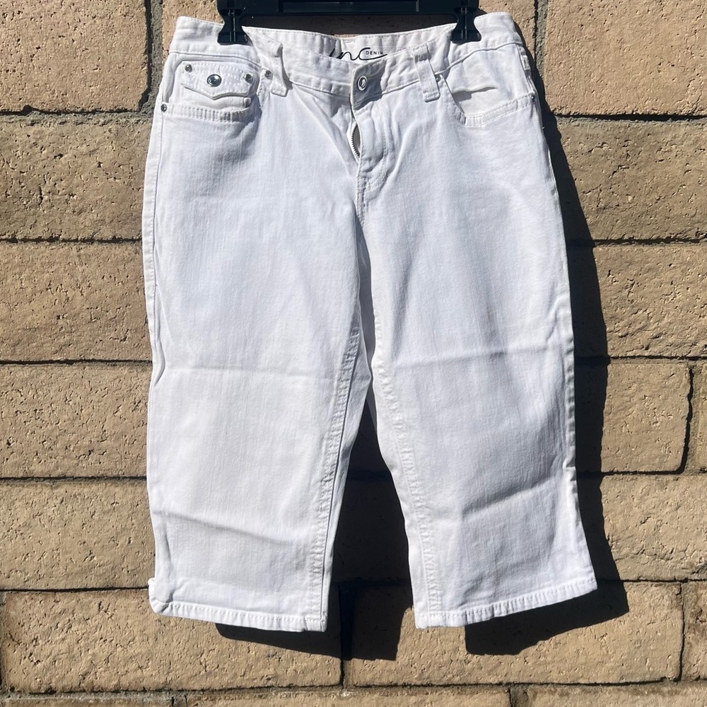 INC white Jean long shorts